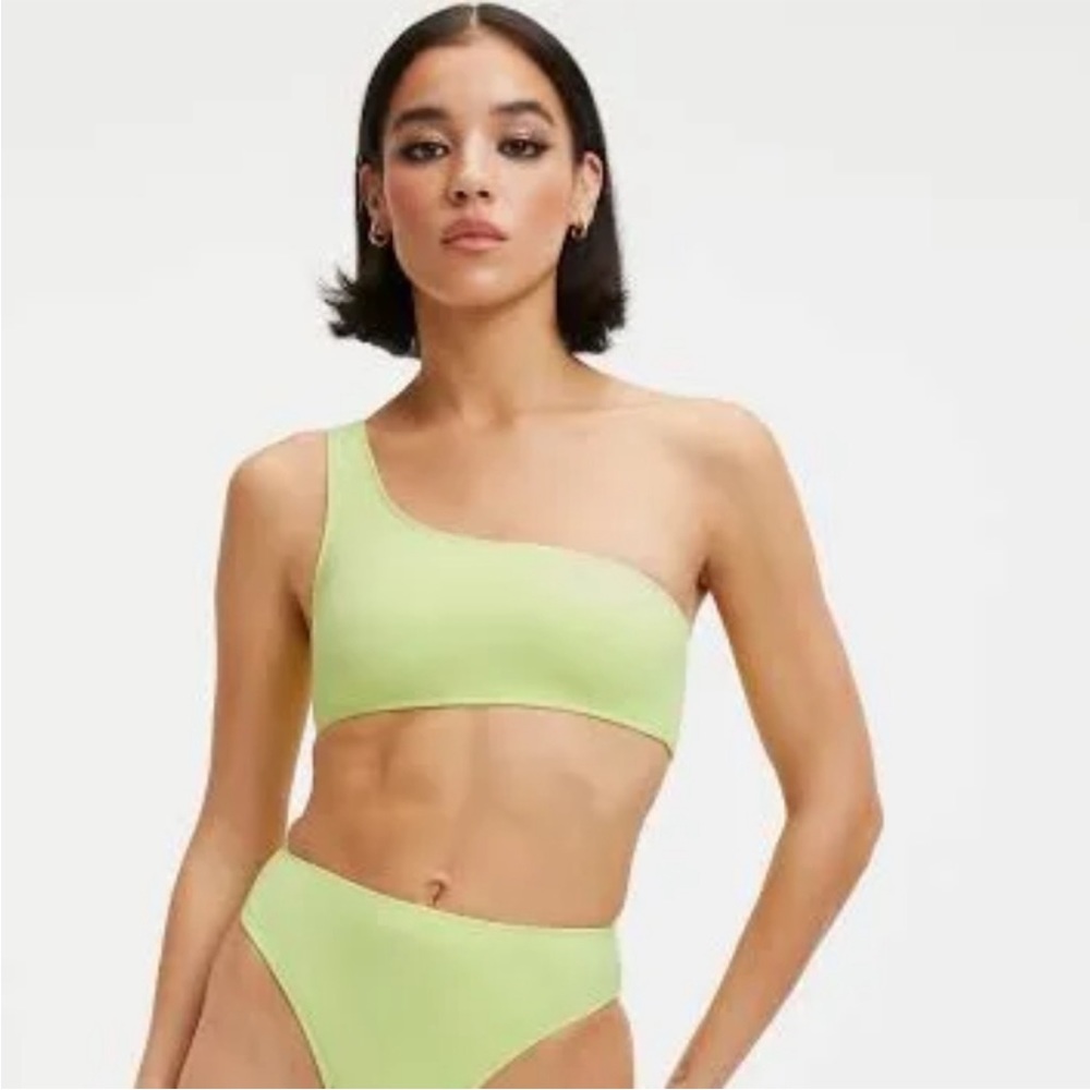 Good American Scuba Hot Shoulder Swim Top 1 Small Women’s Key Lime Green NWT - Picture 1 of 5